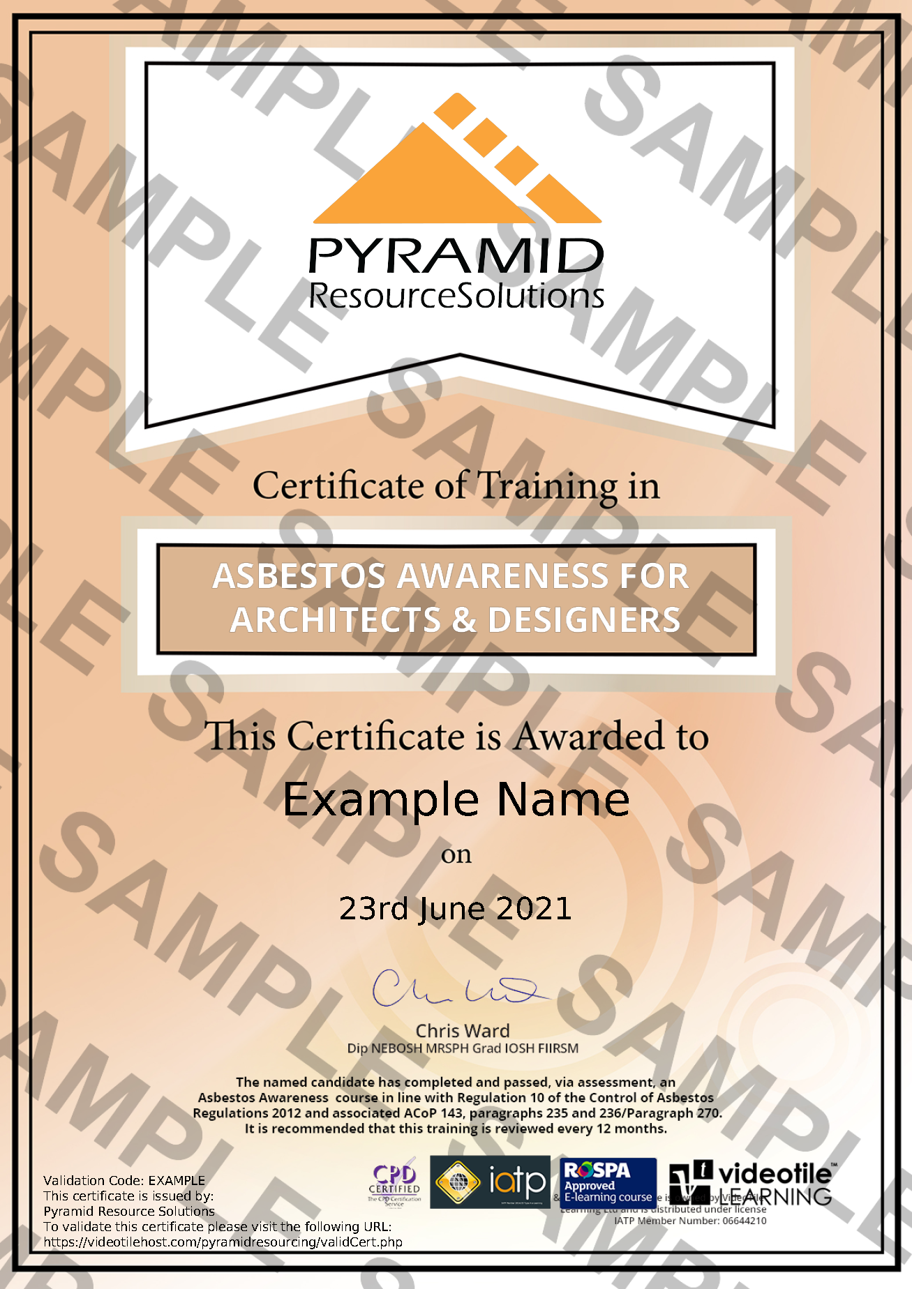 sample certificate