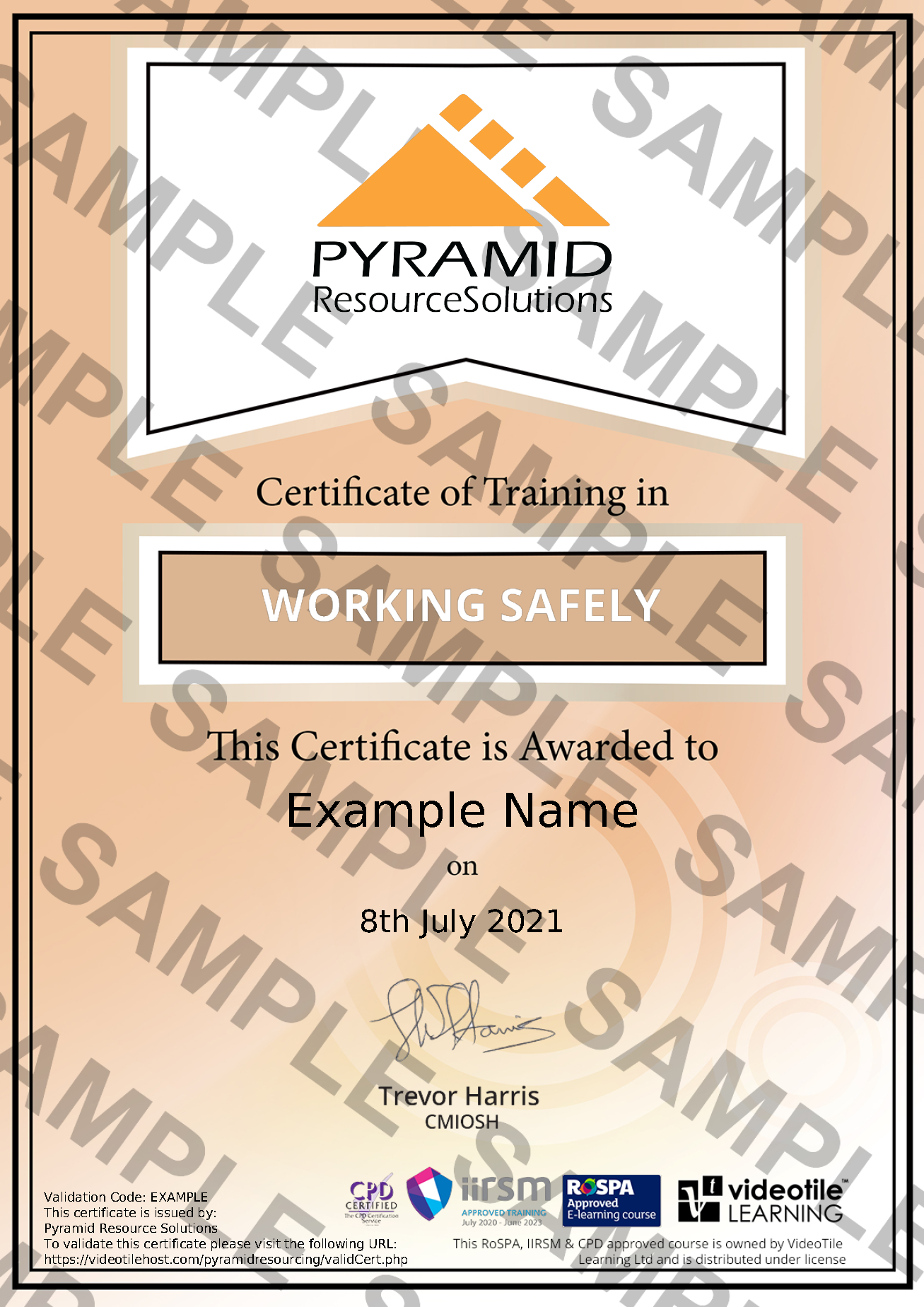 sample certificate