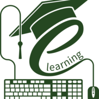 PRS e-learning hub | PRS Talent Development graphic of a mortarboard, graduation hat, keyboard and mouse, with the wire forming the letter e, containing the word learning