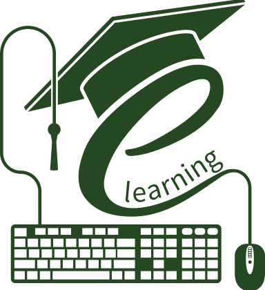 PRS e-learning hub | PRS Talent Development graphic of a mortarboard, graduation hat, keyboard and mouse, with the wire forming the letter e, containing the word learning