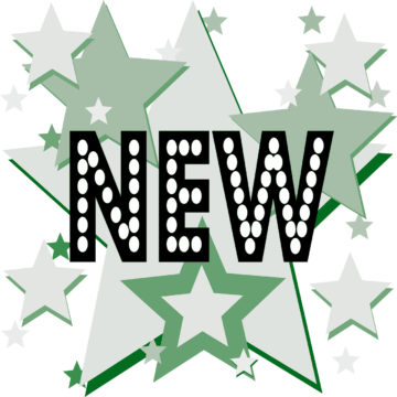 Background image of stars, with the word NEW in big letters over the top of them